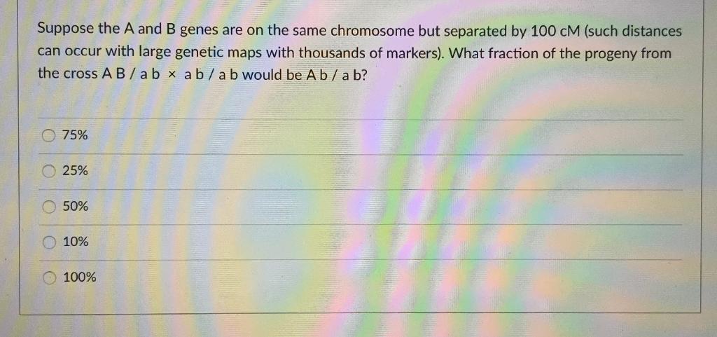 Solved Suppose The A And B Genes Are On The Same Chromosome | Chegg.com