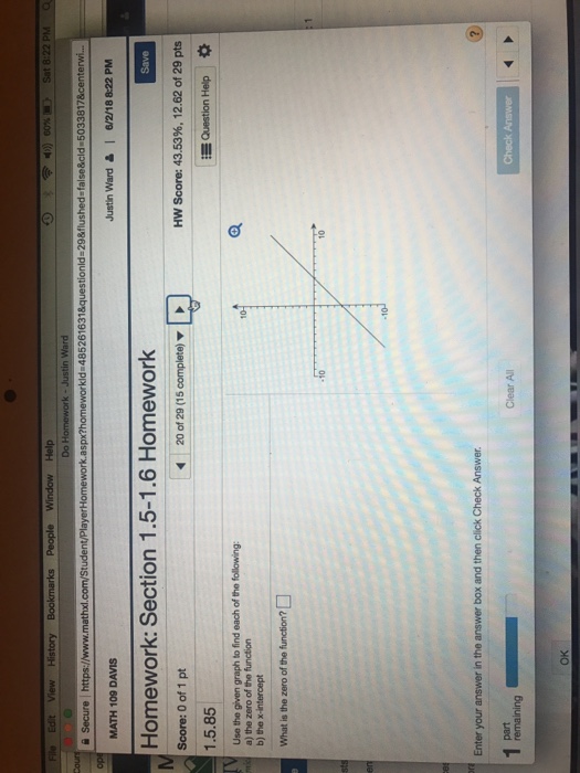 Solved MATH 109 DAVIs Homework: Section 1.5-1.6 Homework | Chegg.com