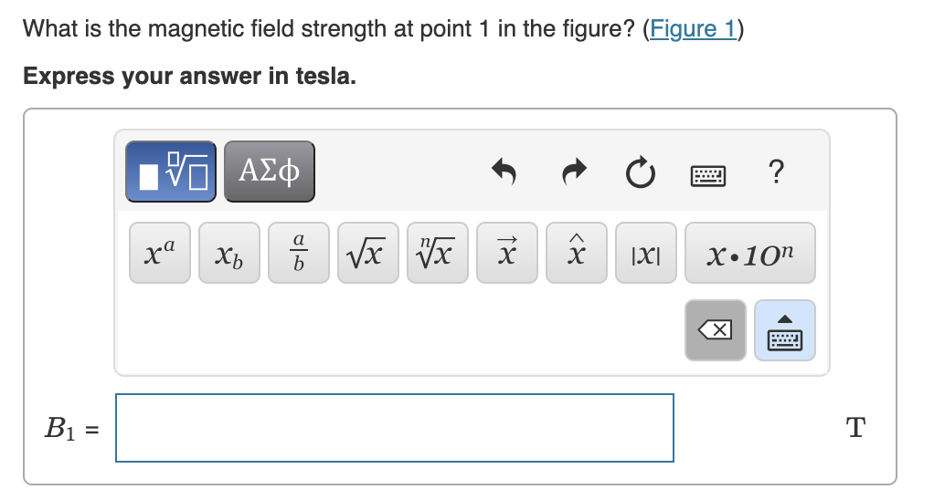 Solved What is the magnetic field strength at point 1 in the | Chegg.com