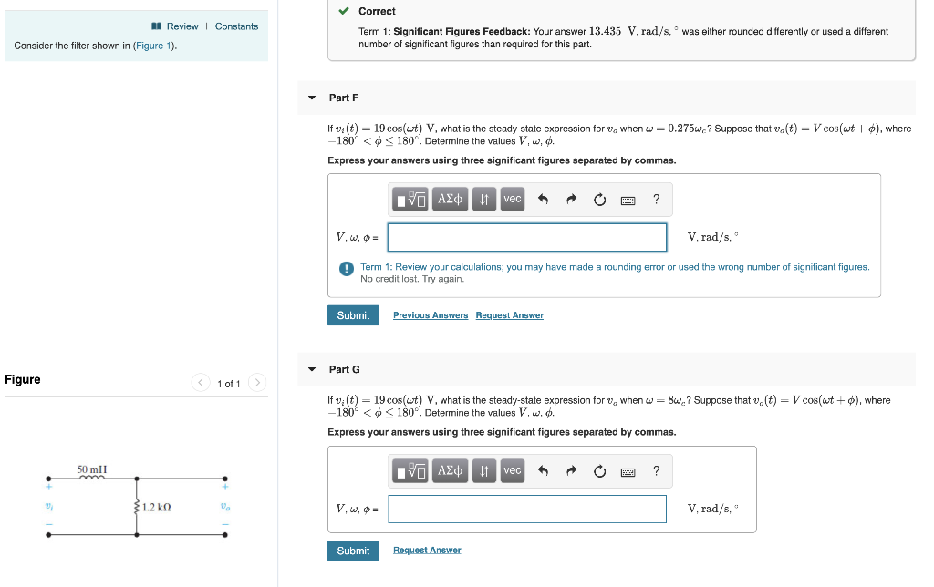 Solved Consider the filter shown in (Figure 1). If | Chegg.com