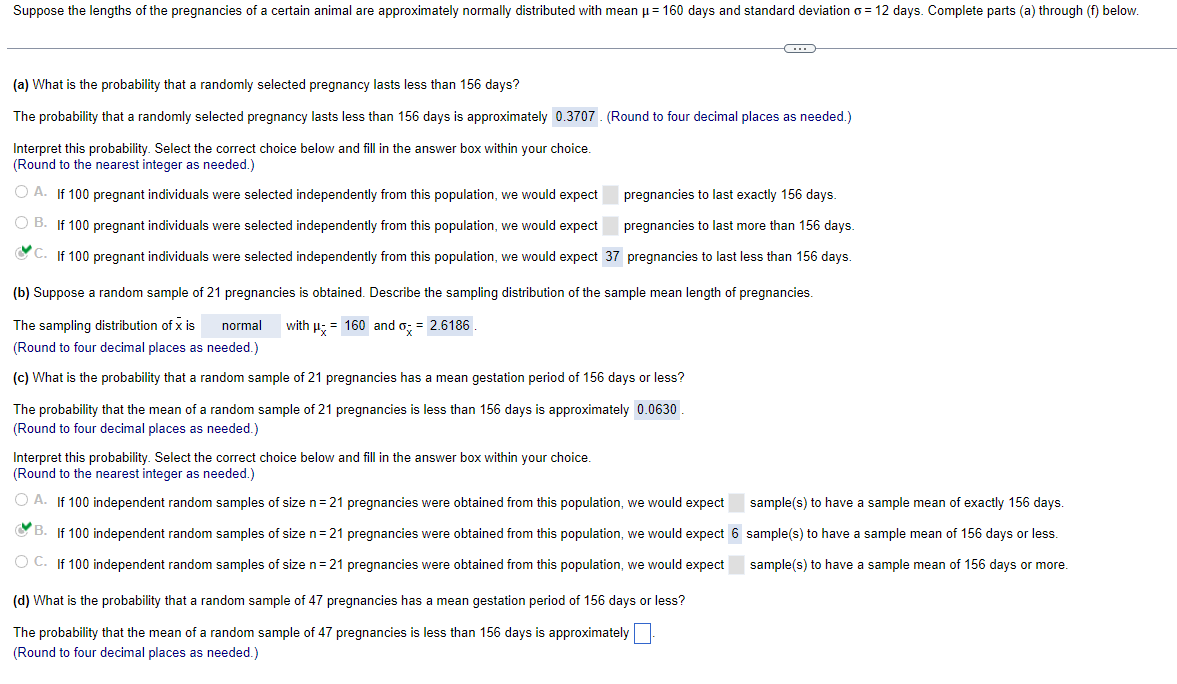 Solved Suppose The Lengths Of The Pregnancies Of A Certain | Chegg.com