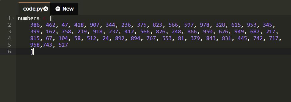 Solved Q3. Write a Python that sums all the numbers in the | Chegg.com