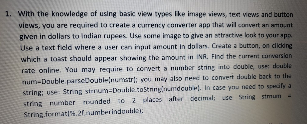 Solved 1. With the knowledge of using basic view types like | Chegg.com