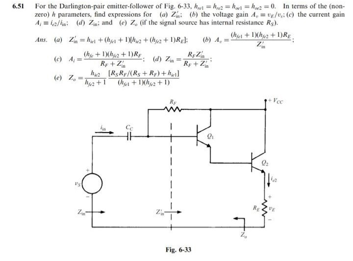 Solved For the Darlingtonpair emitterfollower of Fig.