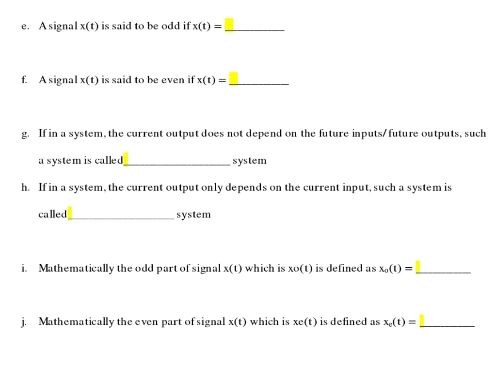 Solved E A Signal X T Is Said To Be Odd If X T F As Chegg Com