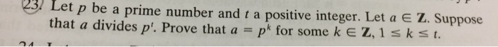 Solved Let p be a prime number and t a positive integer. Let | Chegg.com