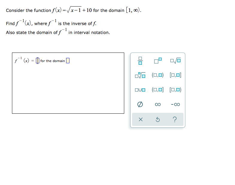 Solved Consider The Function F X V X 1 10 For The Domai Chegg Com