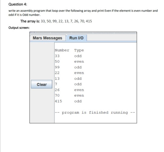 Solved write an assembly program that loop over the | Chegg.com