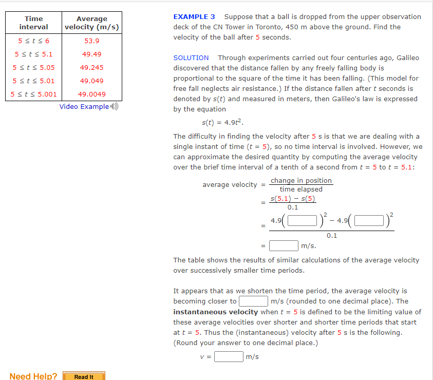 Solved EXAMPLE 3 Suppose that a ball is dropped from the | Chegg.com