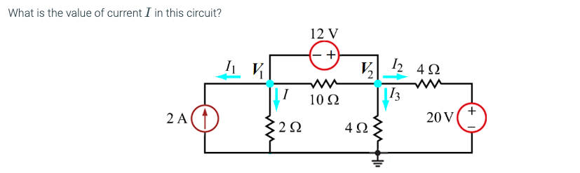 Solved What is the value of current I in this circuit? | Chegg.com