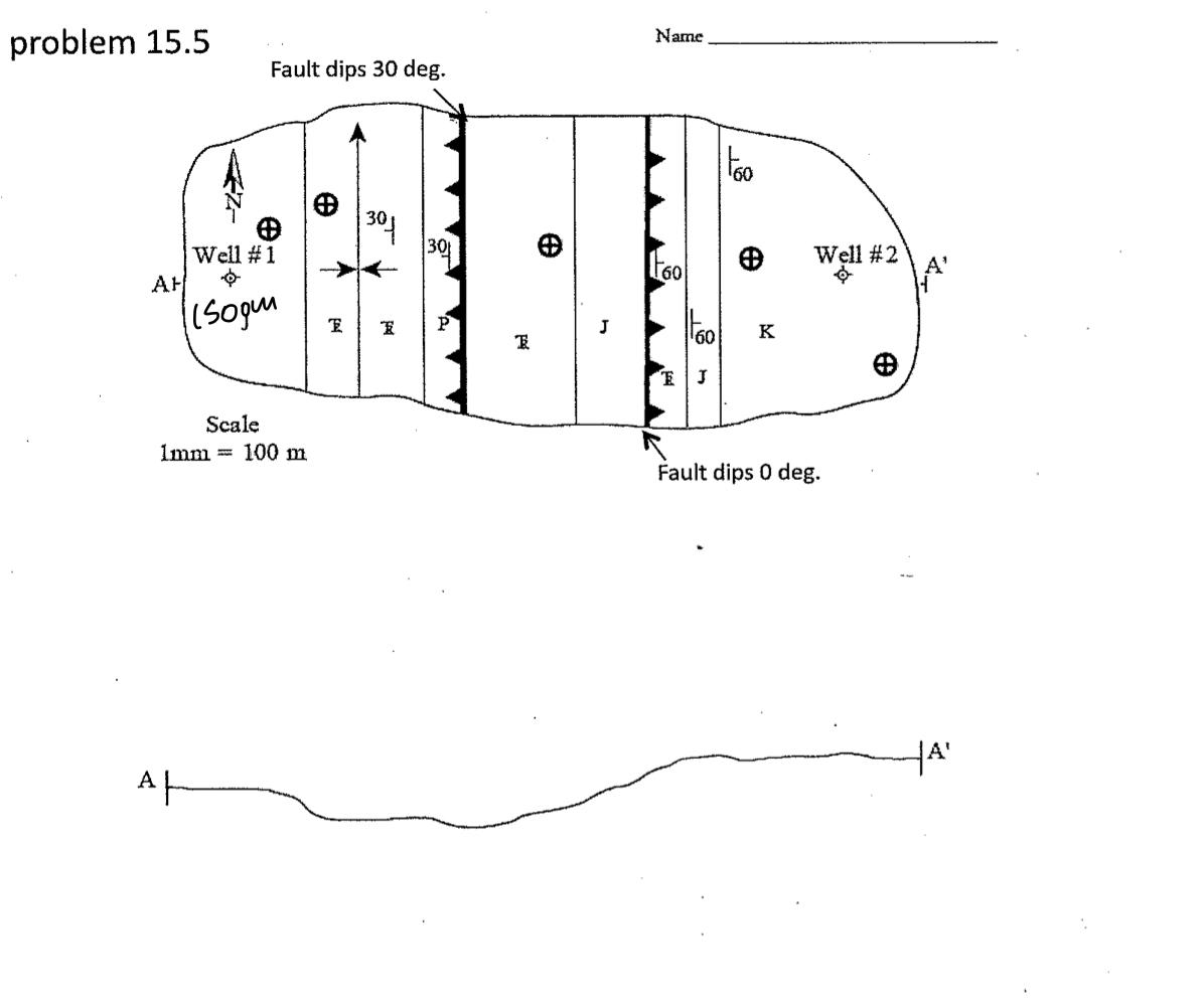 Solved Problem 15.5 Figure G-47 contains a geologic map and | Chegg.com