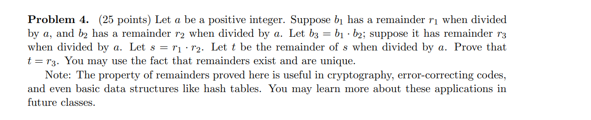 Solved Problem 4. (25 points) Let a be a positive integer. | Chegg.com