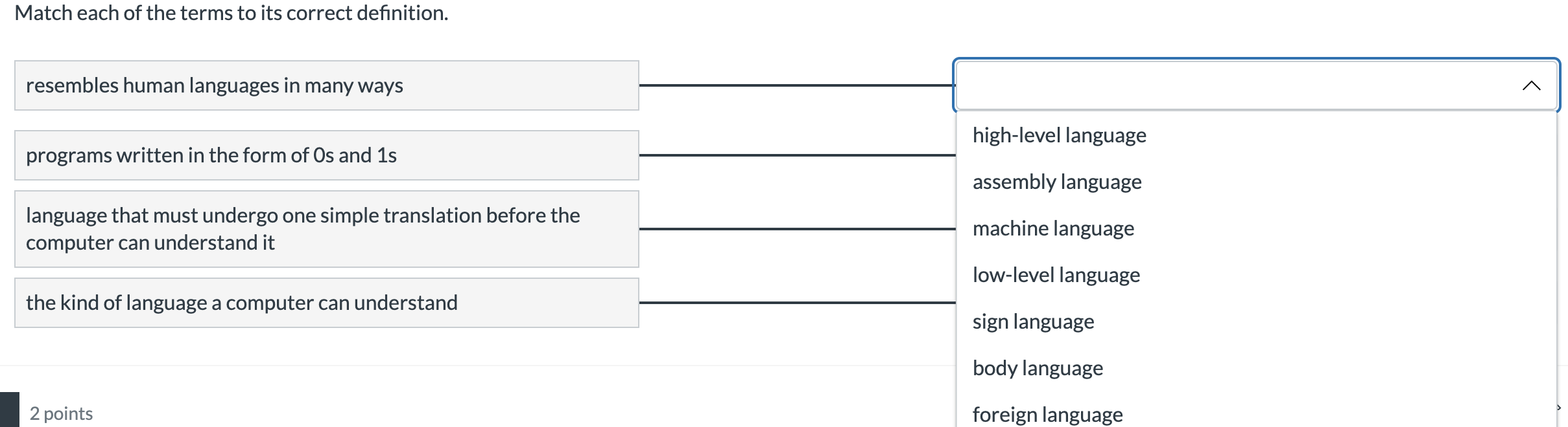 Solved Match Each Of The Terms To Its Correct | Chegg.com