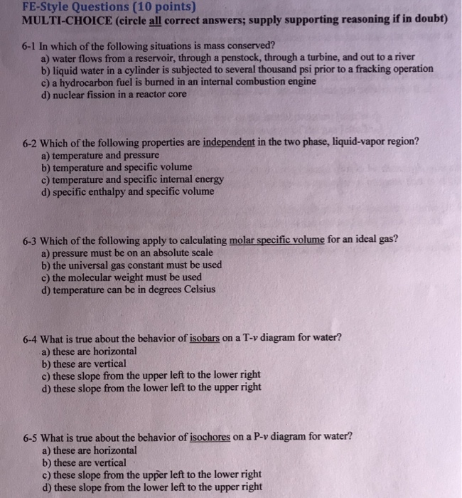 Solved Fe-style Questions (10 Points) Multi-choice (circle 