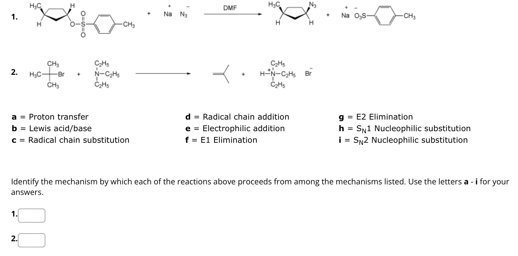 Solved Identify the mechanism by which each of the reactions | Chegg.com