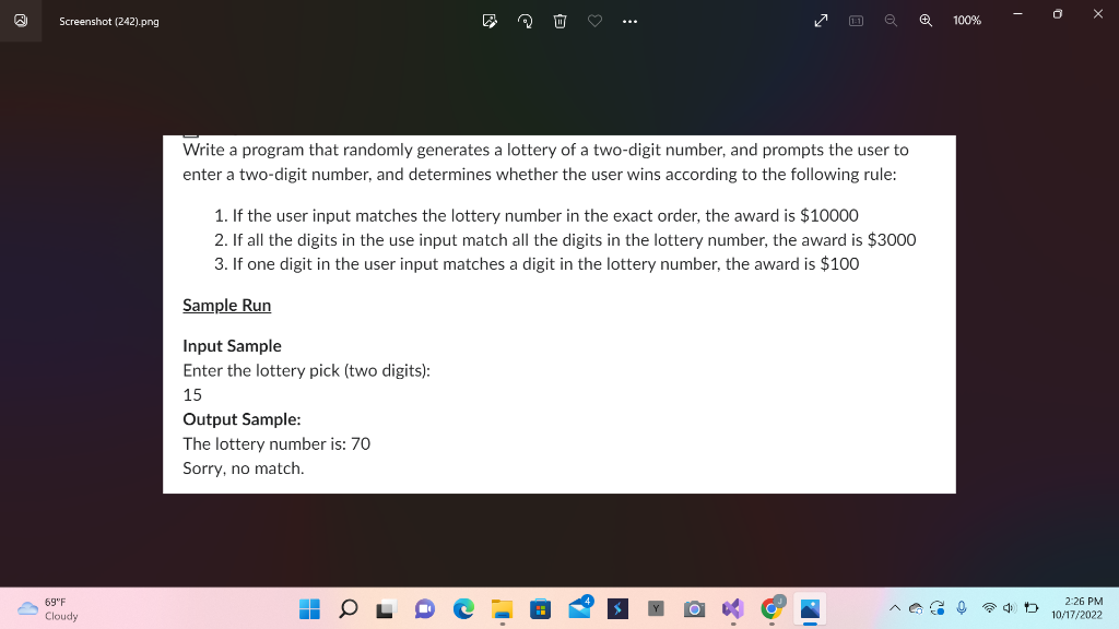 Solved Write a program that randomly generates a lottery of | Chegg.com