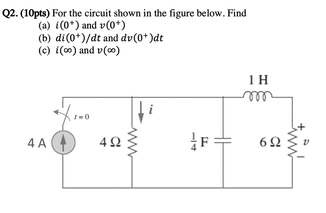 Solved Q2. (10pts) For the circuit shown in the figure | Chegg.com