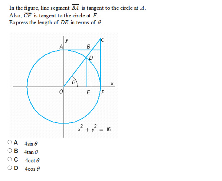 Solved In the figure, line segment BA is tangent to the | Chegg.com