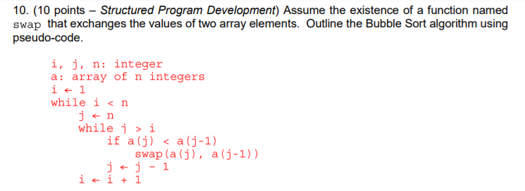 Solved 10. (10 points - Structured Program Development) | Chegg.com