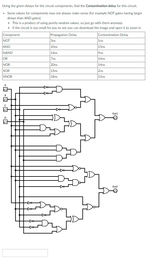 Solved Using The Given Delays For The Circuit Components, | Chegg.com