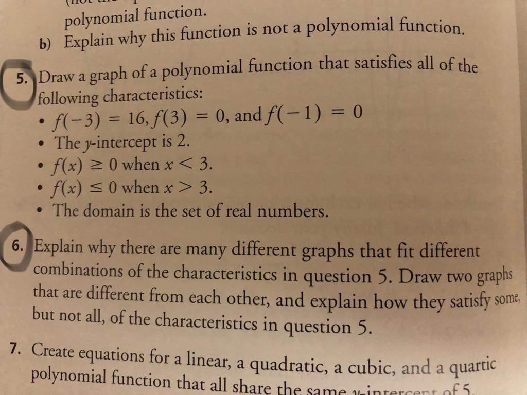 Solved Polynomial Function. B) Explain Why This Function Is | Chegg.com