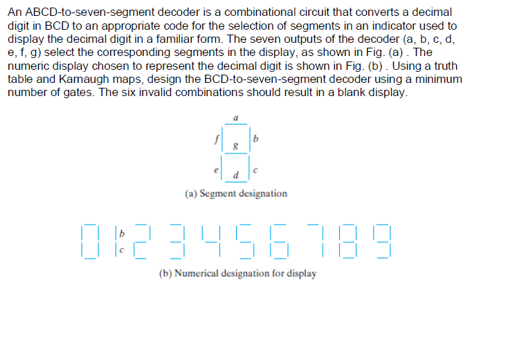 Solved Verilog Code For A Bcd To Seven Segment Decoder 5199