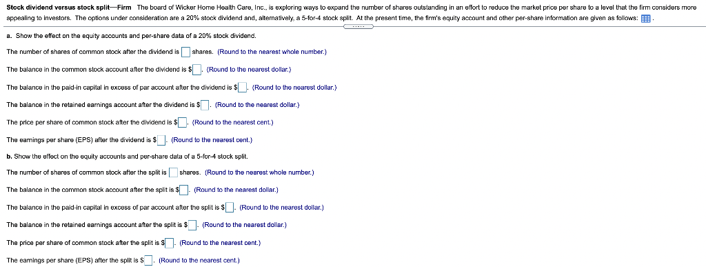 Solved Stock Dividend Versus Stock Split—Firm The Board Of | Chegg.com