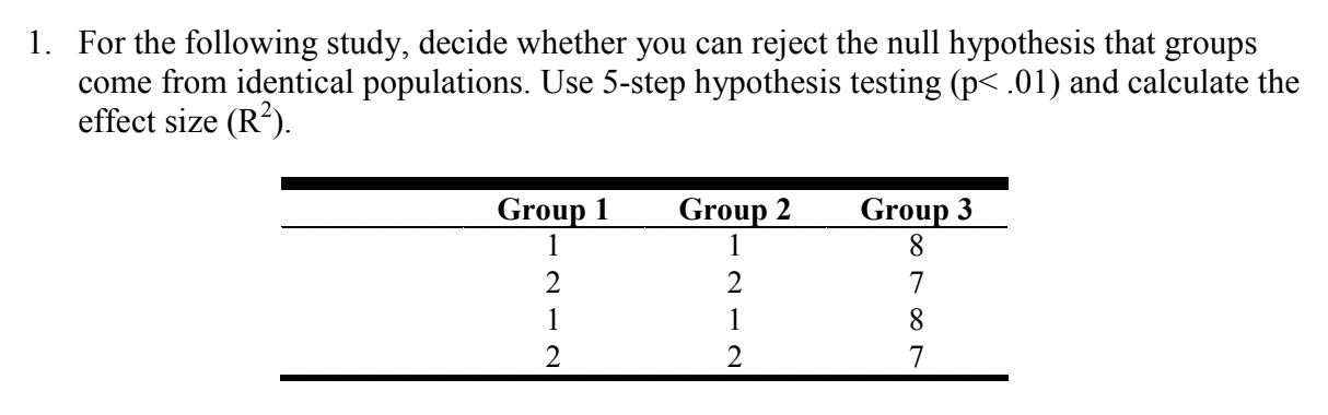 Solved 1. For the following study, decide whether you can | Chegg.com