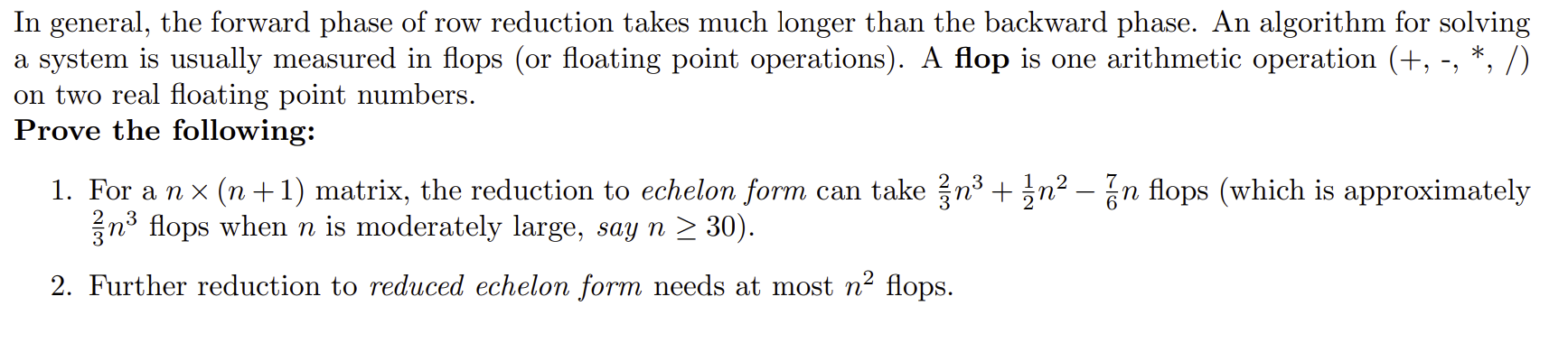 Solved In general the forward phase of row reduction takes