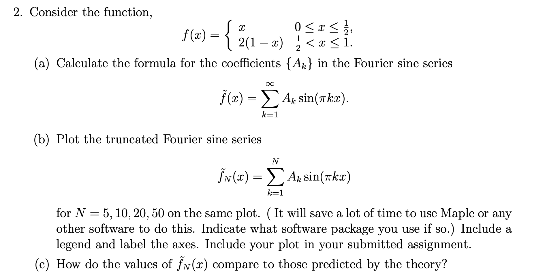 Solved 2. Consider the function, 0