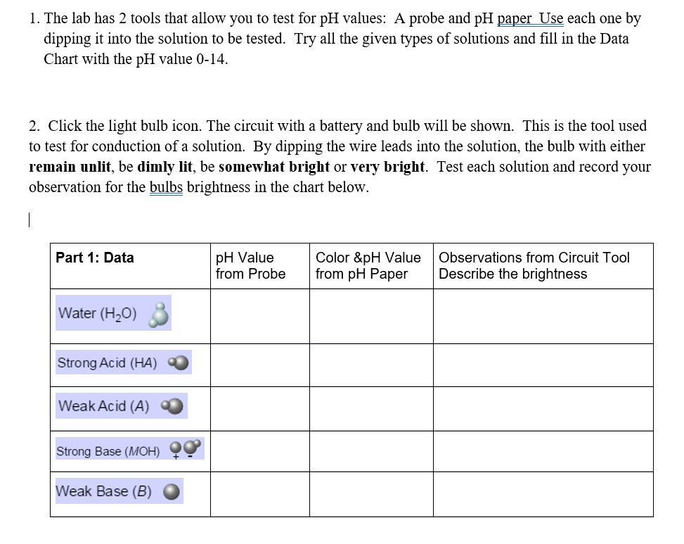 Solved 1. The lab has 2 tools that allow you to test for pH