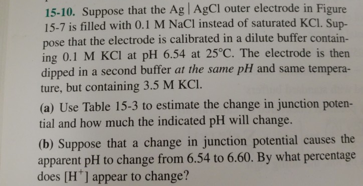 15-10. Suppose that the Ag | AgCl outer electrode in | Chegg.com