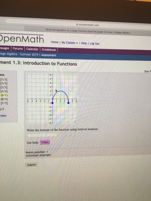 Solved a myopenmath.com Write the equation for a linear | Chegg.com
