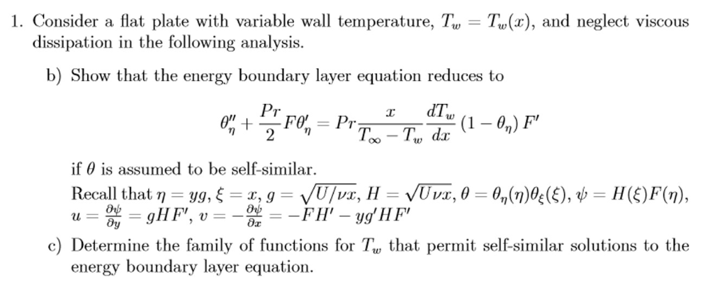 1. Consider a flat plate with variable wall | Chegg.com