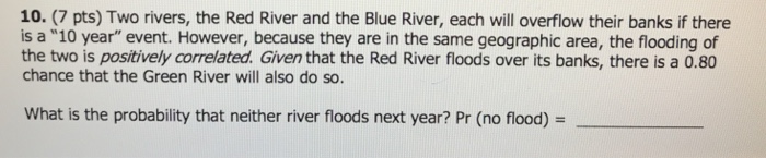 Solved 10. (7 pts) Two rivers, the Red River and the Blue | Chegg.com