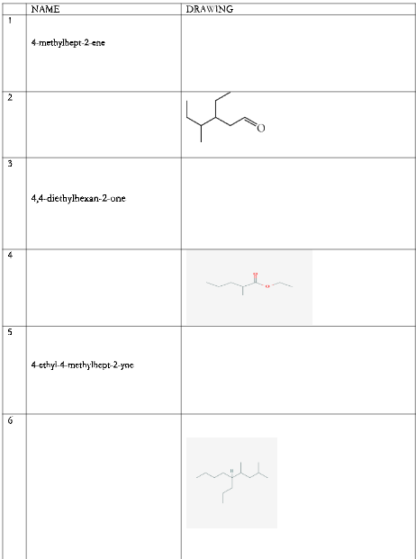 Solved 1 IN 2 3 5 6 NAME 4-methylhept-2-ene | Chegg.com