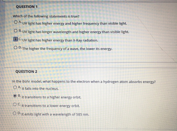 Solved QUESTION1 Which of the following statements is true?