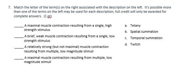 Solved MUSCLE Choose one of the four Station A's. Station A | Chegg.com