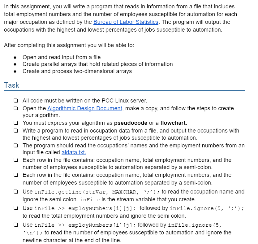 Solved In this assignment, you will write a program that | Chegg.com