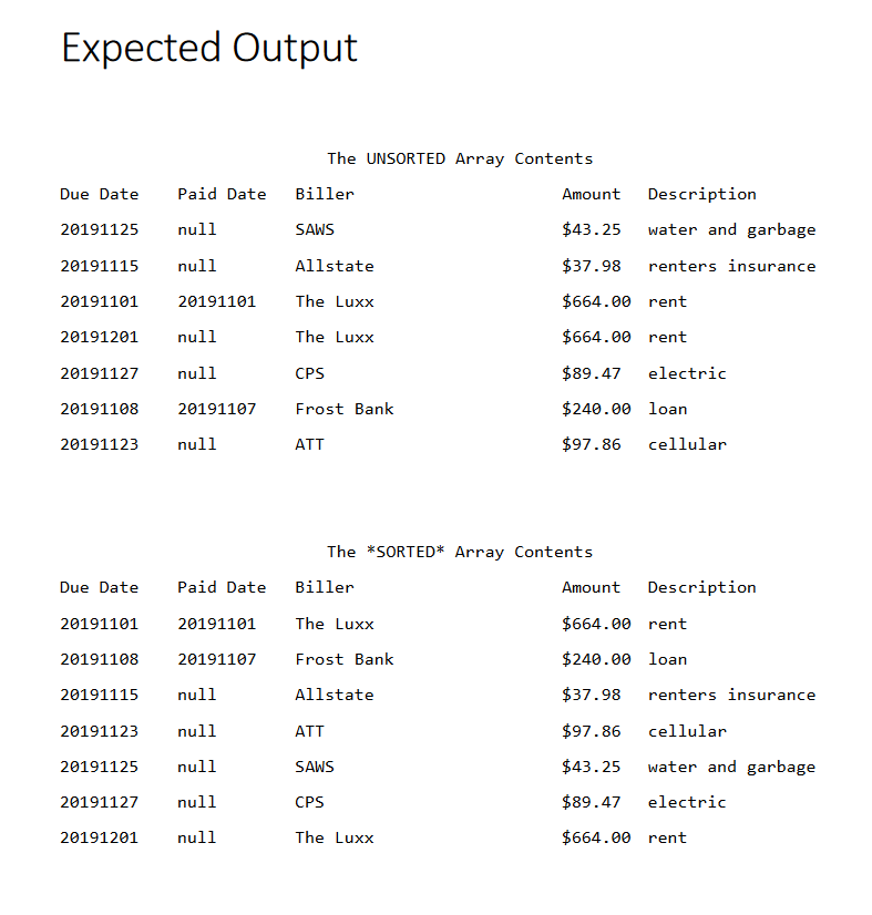 java please..given code is bill.java 