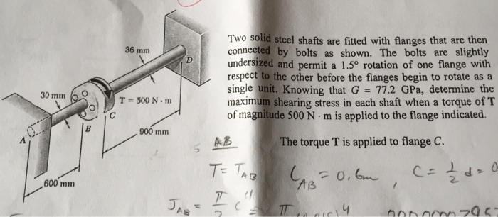 Solved Two solid steel shafts are fitted with flanges that | Chegg.com
