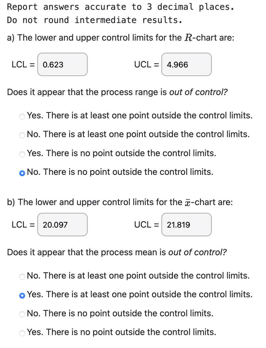 Solved The sample mean and ranges for 20 samples, each of | Chegg.com
