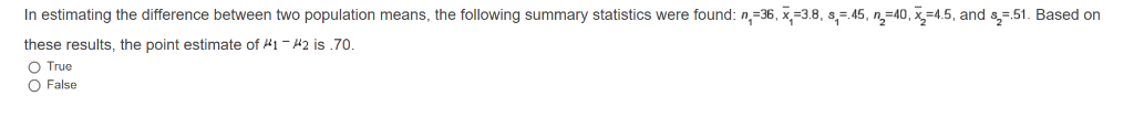 Solved In estimating the difference between two population | Chegg.com