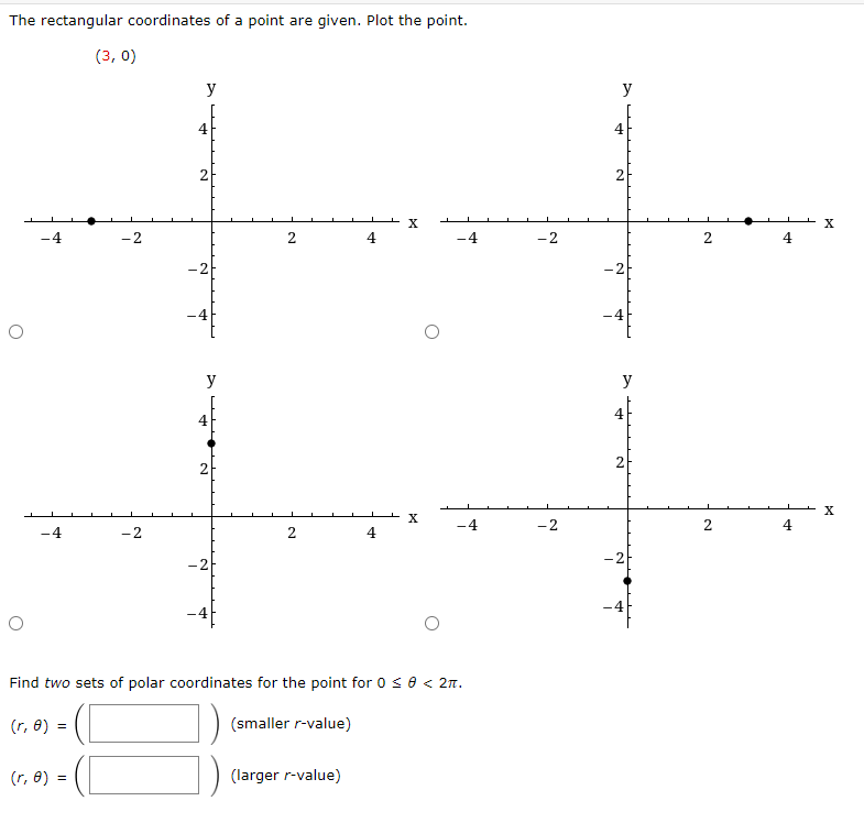 Solved The rectangular coordinates of a point are given. | Chegg.com