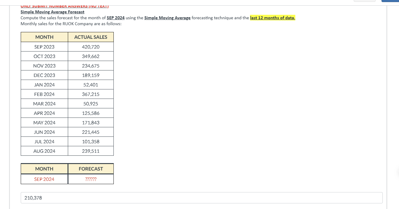 Solved Weighted Moving Average ForecastCompute the sales | Chegg.com