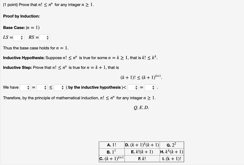 Solved 1 Point Prove That N N For Any Integer N 2 1 Chegg Com