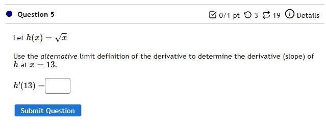 Solved Let H x x Use The Alternative Limit Definition Of Chegg