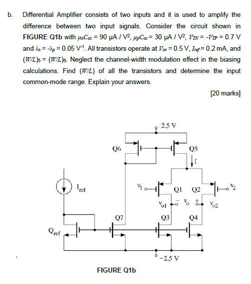 Solved B. Differential Amplifier Consists Of Two Inputs And | Chegg.com