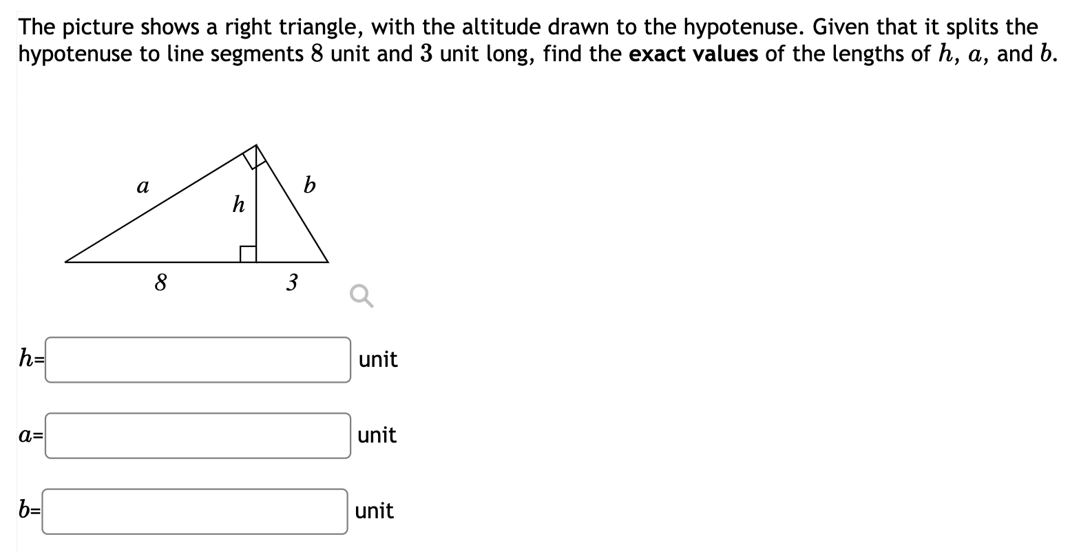 altitude drawn to the hypotenuse of a right triangle