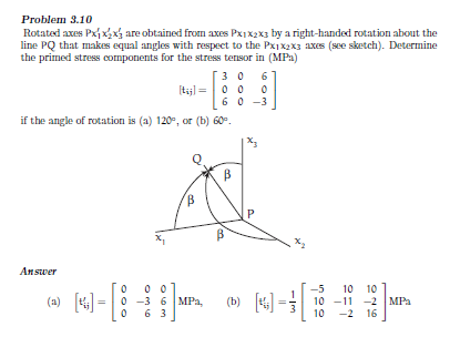 Solved Problem 3.10 Rotated axes Px1rx2′x3′ are obtzined | Chegg.com